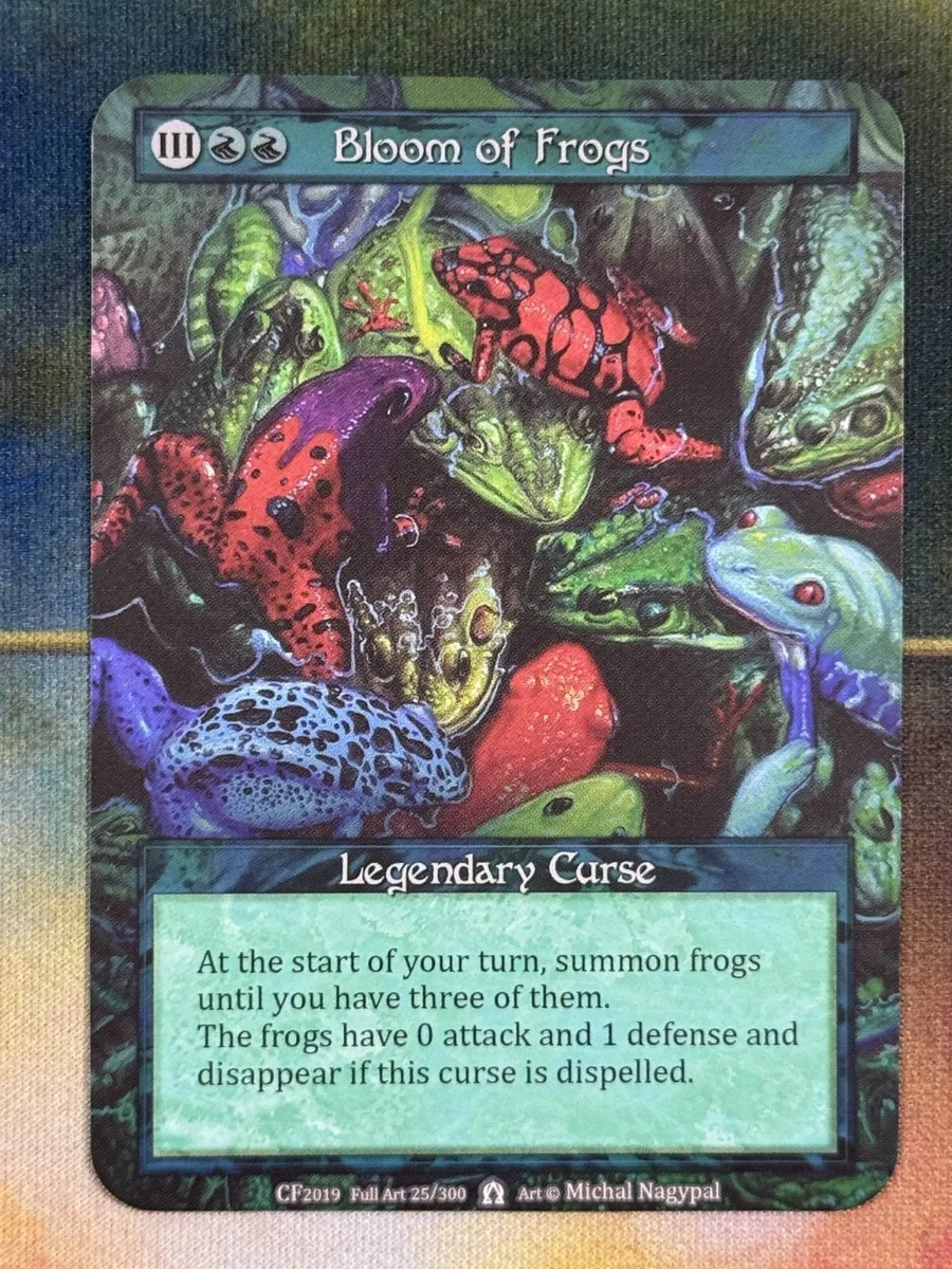 Bloom of Frogs Curio variant card by Michal Nagypal