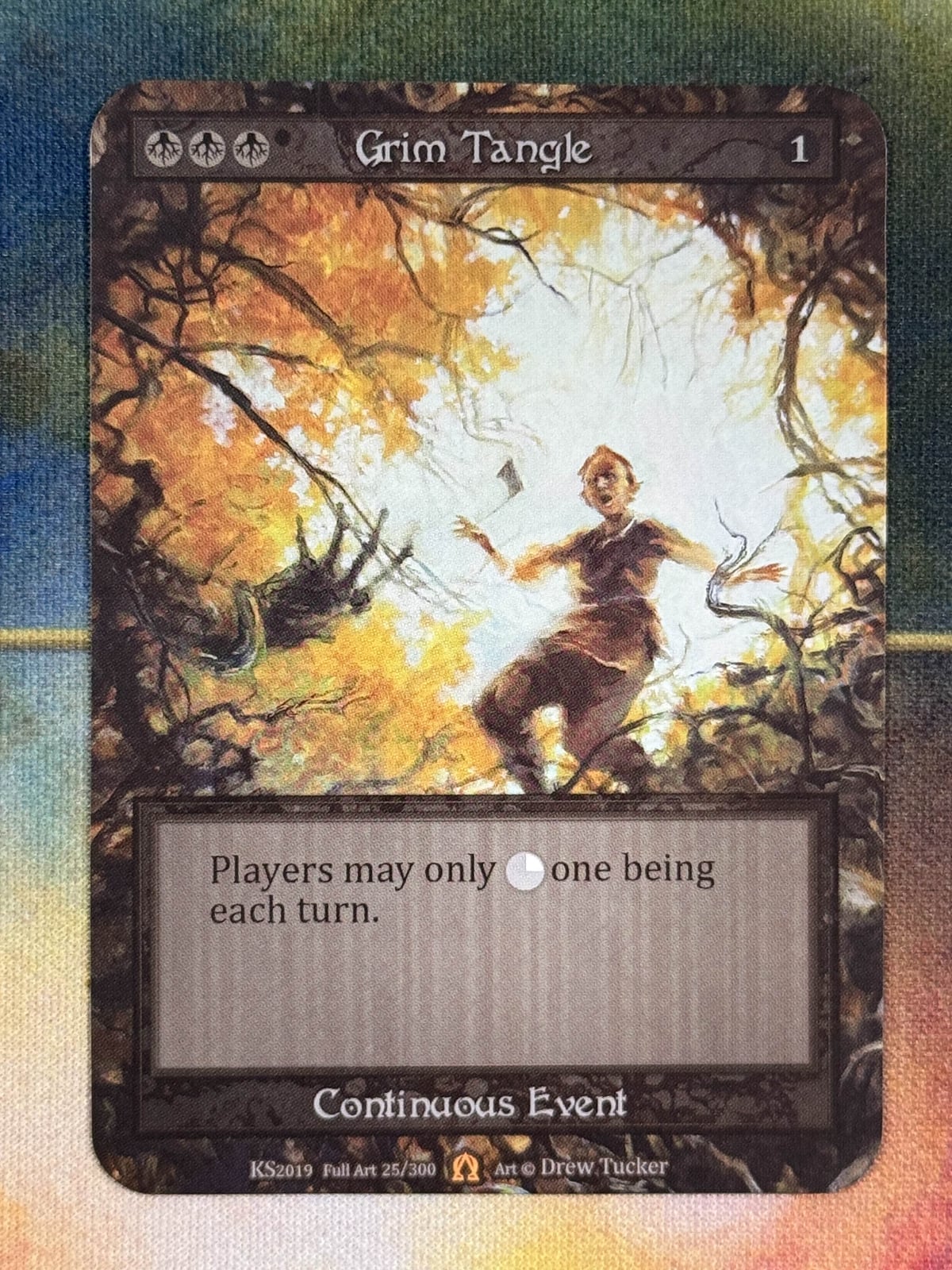 Grim Tangle Curio card by Drew Tucker, an early-concept Entangle