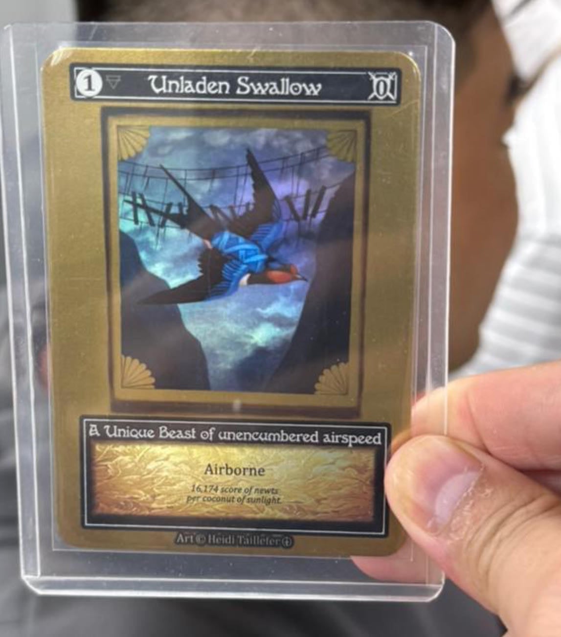 Unladen Swallow Curio by Heidi Taillefer — the Monty Python easter-egg card