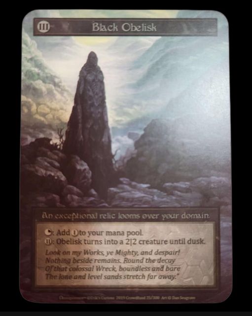 Black Obelisk Beta Curio with the anomalous Alpha set symbol