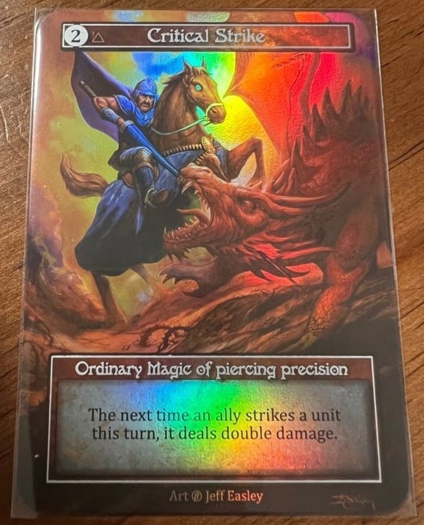 Critical Strike Beta Curio with Alpha artwork and Spellbook back