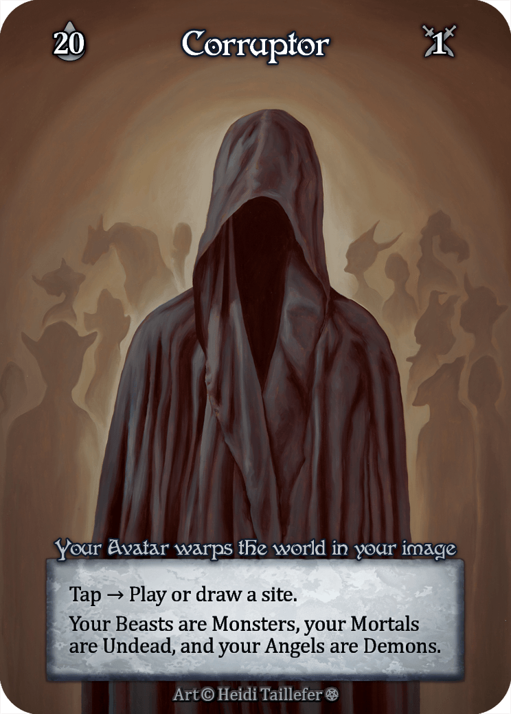 Corruptor card painted by Heidi Taillefer for Sorcery's Gothic set