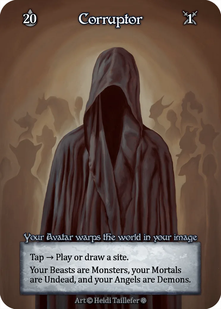 Corruptor card painted by Heidi Taillefer for Sorcery's Gothic set