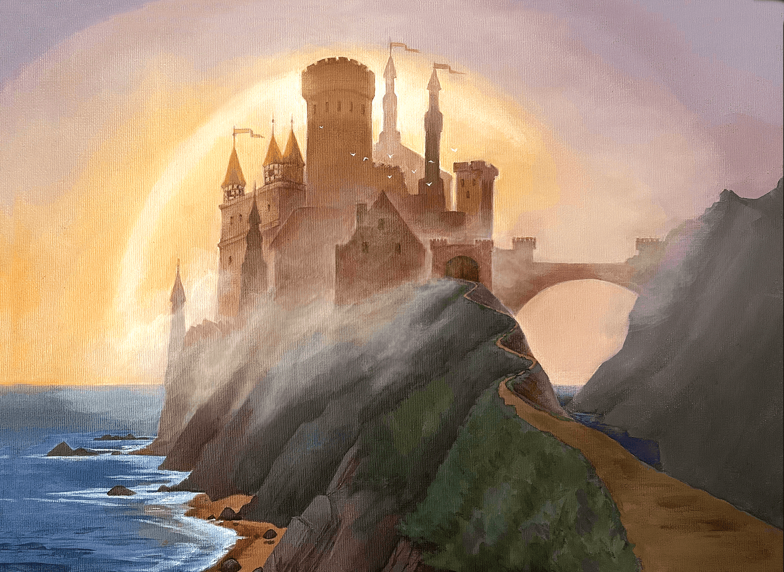 Tintagel — official painted artwork from the Arthurian Legends set, evoking the Cornish coast where the cycle's stories begin