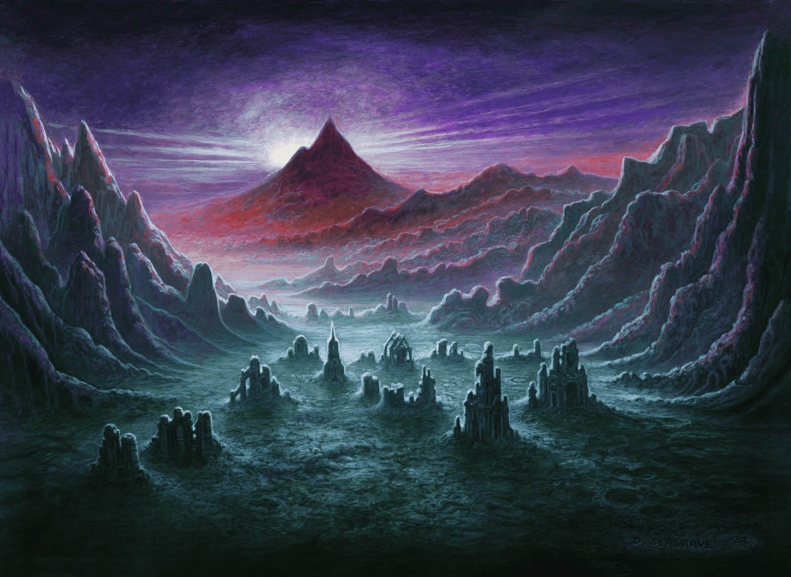 Sea of Ash — the Ian Miller artwork that appears on the Gothic set's neoprene playmat